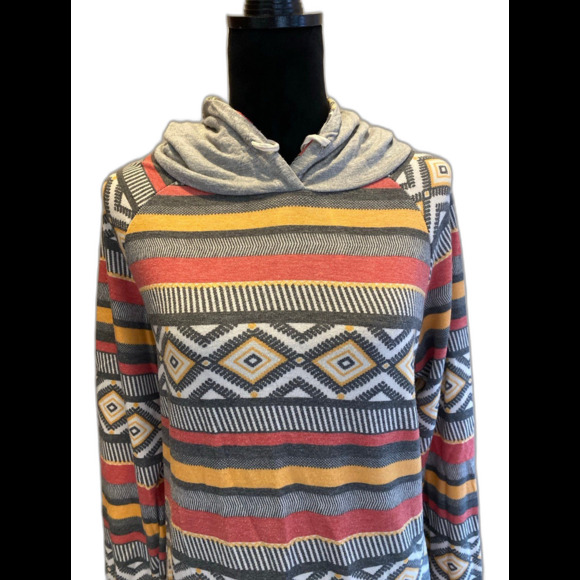 Lovely Souls Hoodie Top ? size XL Southwest Aztec Designs Orange Yellow Soft - Picture 1 of 10